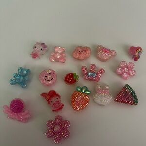 Set of 16 Pink Croc Charms